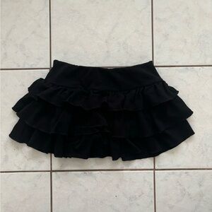 Windsor Black Ruffle Mini Skirt